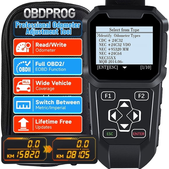 OBDPROG MT401 Odometer Correction Mileage Adjustment Car Diagnostic Tool Mileage Calibration OBD2 Scanner Code Reader, Lifetime Free Update