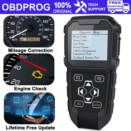 OBDPROG MT401 OBD2 Scanner Car Odometer Mileage Correction Adjustment Reset Tool, Cluster Adjust Diagnose Cluster Reset Diagnostic Tool