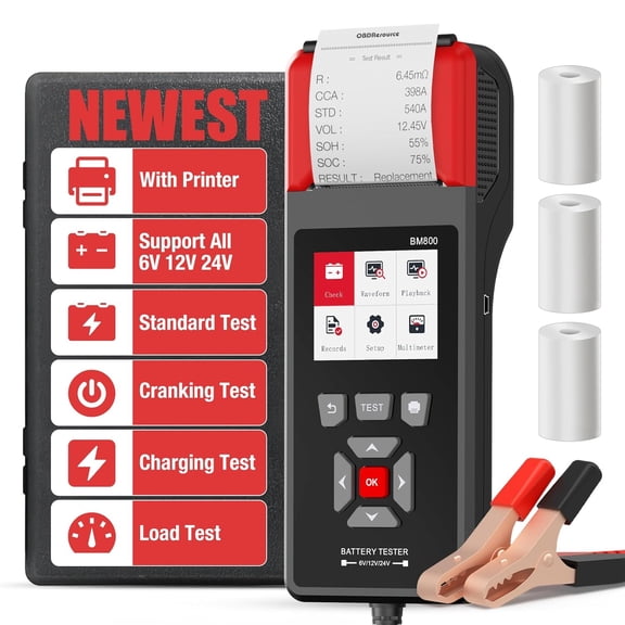 OBDResource BM800 Professional Level Battery Tester 6V 12V 24V Print