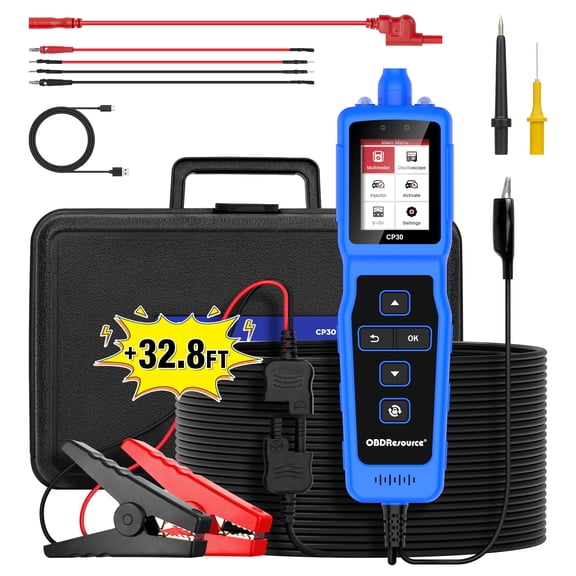 OBDResource CP30 Automotive Circuit Tester, 0-80V DC Power Circuit Probe, Car Fuse & Short Circuit Finder, Injector Tester & Component Activator, with 32.8FT Extension Cord, Dual LED Lights