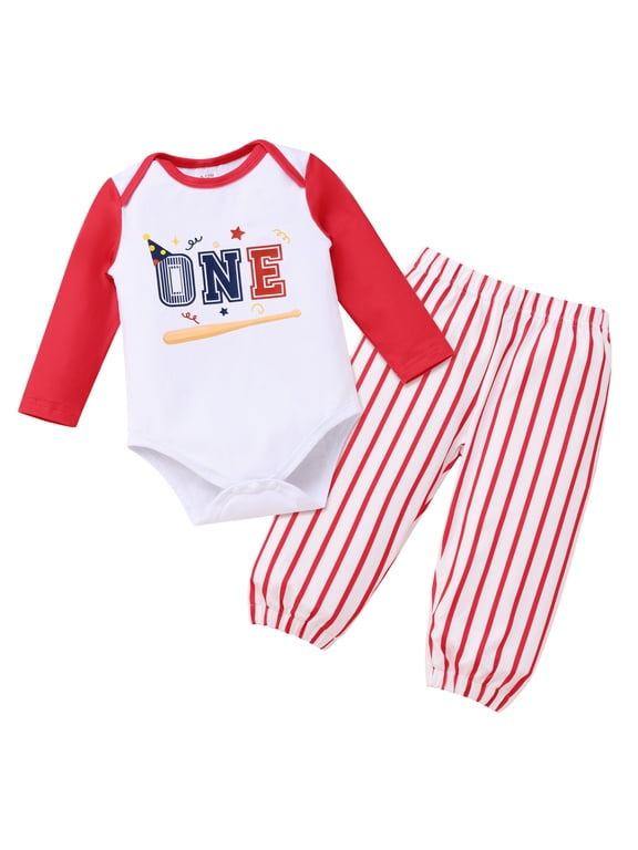 Baby Boys First Birthday Outfits One Year Old Birthday Clothes Long Sleeve Romper with Pants Fall Winter Infant Boys Outwear