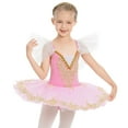 thumbnail image 1 of OBEEII Ballet Leotard Dresses for Girls Ballerina Tutu Skirts One-Piece Bodysuit Shiny Tutu Dresses Fluffy Swan Lake Dance Outfits, 1 of 8