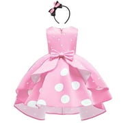 OBEEII Girls Mouse Clothes Halloween Polka Dots Dress Headband Cosplay Party Birthday Outfit for Cake Smash Photo Shoot