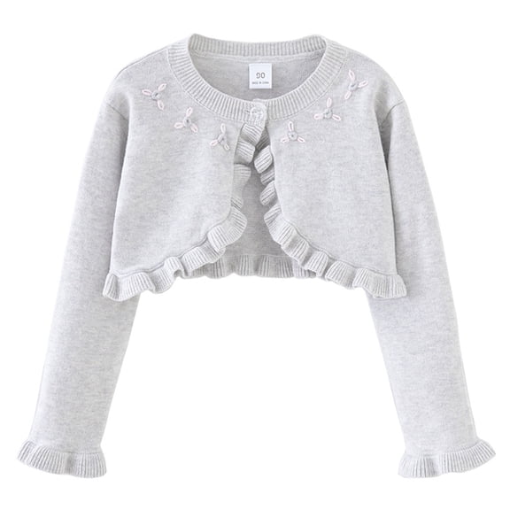 OBEEII Girls Sweater Tops Knitted One Button Closure Cardigan Fall Winter Long Sleeve Shrug Cover Up Solid Color Jacket Tops
