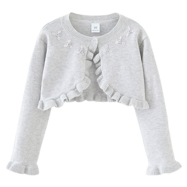 OBEEII Girls Sweater Tops Knitted One Button Closure Cardigan Fall Winter Long Sleeve Shrug Cover Up Solid Color Jacket Tops