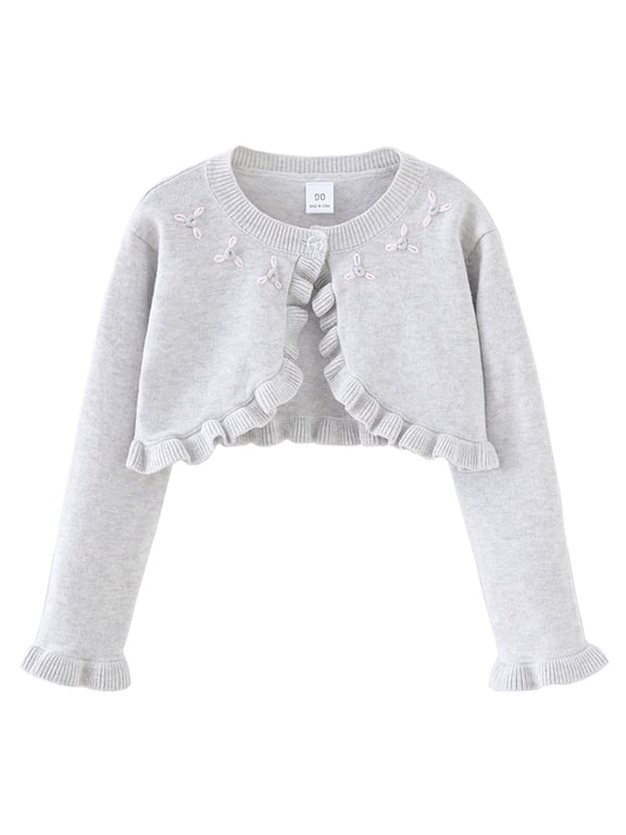 Girls Sweater Tops Knitted One Button Closure Cardigan Fall Winter Long Sleeve Shrug Cover Up Solid Color Jacket Tops