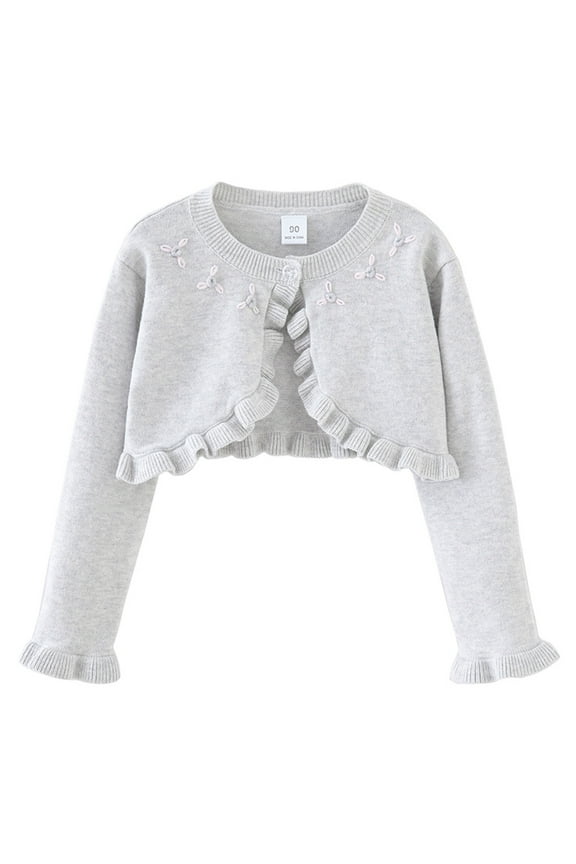 Girls Sweater Tops Knitted One Button Closure Cardigan Fall Winter Long Sleeve Shrug Cover Up Solid Color Jacket Tops