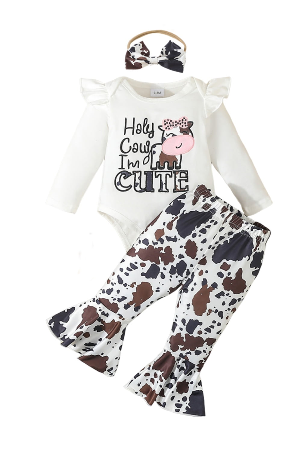 OBEEII Infant Toddler Girls Long Sleeve Romper and Pants Cute Printed Fall Winter Outfits Baby Cake Smash Birthday Outfits with Headband
