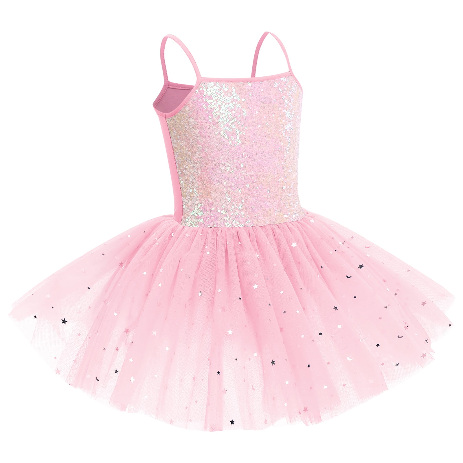 OBEEII Kids Baby Girl Ballet Dancewear Shiny Sequins Gymnastics Outfits