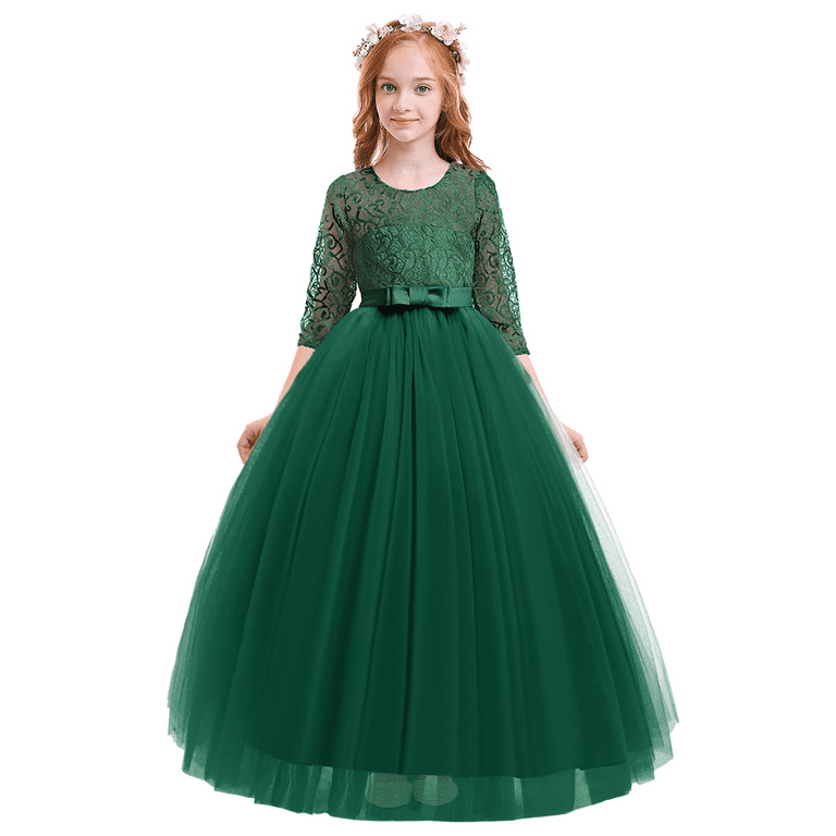 Dark green dress for girls sales