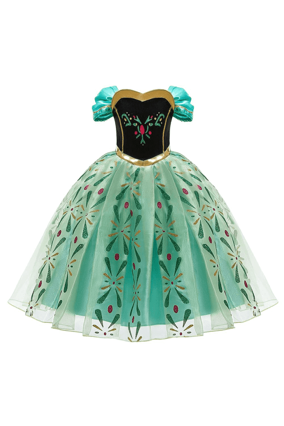 Kids Girls Princess Dress Fancy Embroidery Dress Up Cosplay Show Christmas Carnival Birthday Party Easter Children's Day Gift