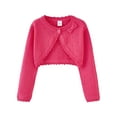thumbnail image 1 of OBEEII Little Girls Tops Knitted Cardigan Long Sleeve Sweater Coat Elegant Eyelet Bow Tie Knitted Jackets Tops School Daily Outfits, 1 of 10