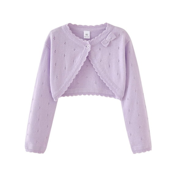 OBEEII Sweater Tops for Girls Fall Winter Long Sleeve Knitted Cardigan Fashion Chic Eyelet Crochet Casual Daily Wear