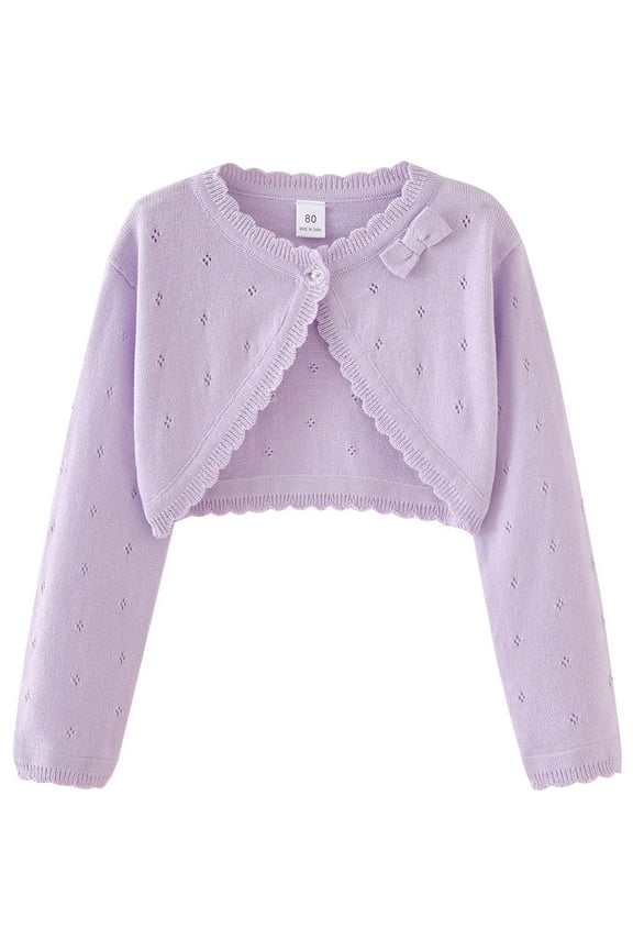 Sweater Tops for Girls Fall Winter Long Sleeve Knitted Cardigan Fashion Chic Eyelet Crochet Casual Daily Wear