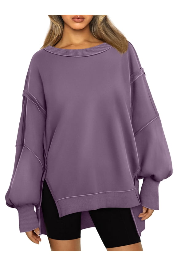 Womens Fall Winter Sweatshirts Long Sleeve Crewneck Sweatshirts Trendy Lightweight Going Out Exercise Athletic Tee Shirts