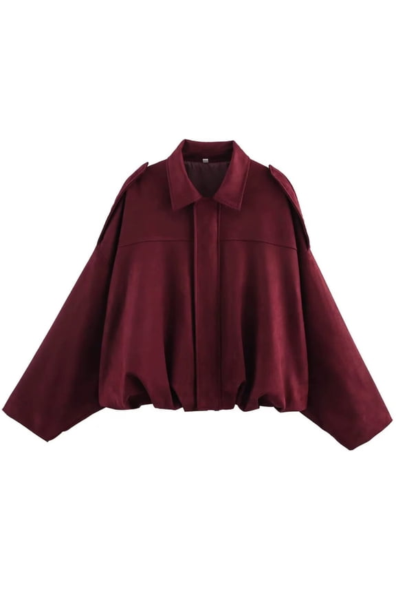 Womens Jacket Faux Suede Bomber Jacket Casual Fall Winter Coats Fashion Long Sleeve Pilot Outwear
