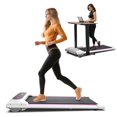 thumbnail image 1 of OBENSKY 2.25HP Under Desk Treadmill,  Installation-Free Slim Flat Compact Walking Pad with LED Display and Wireless Remote Control, 265lb, 0.5-4 mph for Home/Office Exercise-Pink, 1 of 8