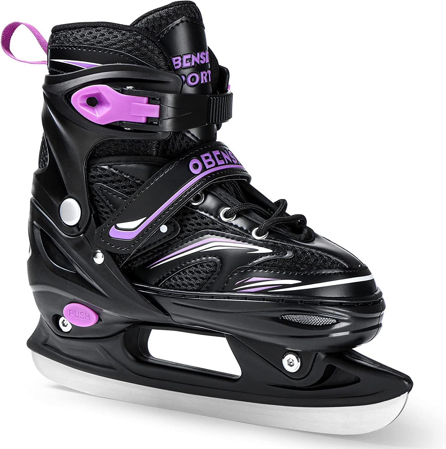 OBENSKY Adjustable Ice Skates for kids, with Soft Padding and