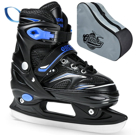 OBENSKY Adjustable Ice Skates with Free Skate Bag for Beginners,Kids,Girls&Boys-Ice Skating Shoes with Stainless Steel Blade
