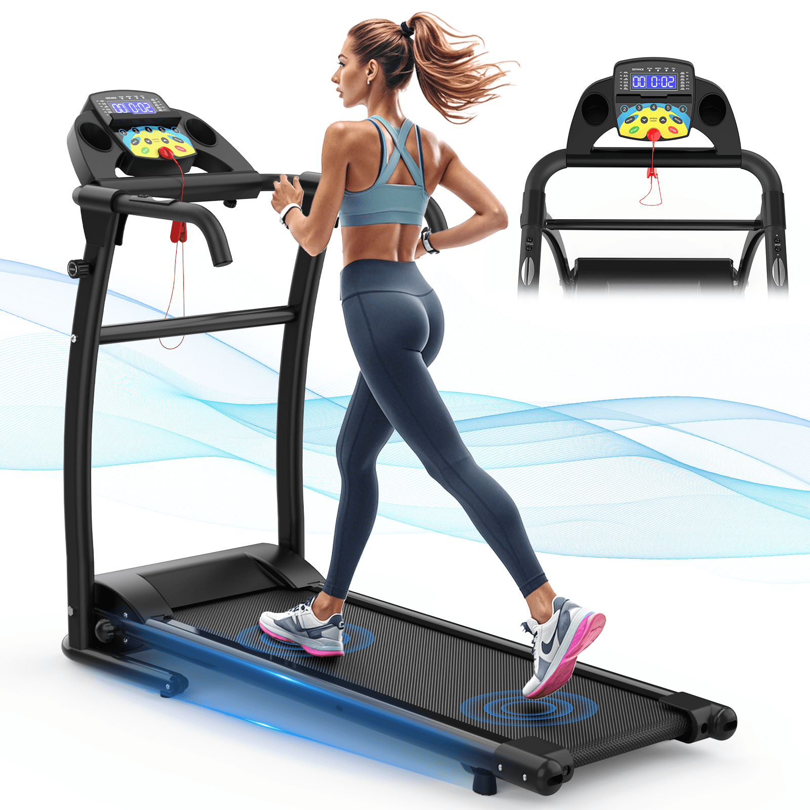 ANCHEER Walking Pad Treadmill With Incline And Handle Bar - Under Desk Treadmill 4 In 1 Folding Treadmills For Home Office/LED Display/Dual Control/12