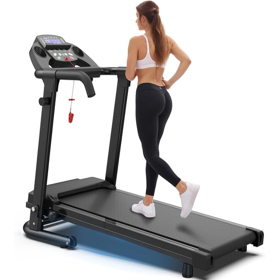 OBENSKY 2.5HP Foldable Treadmill for Home Quiet Folding Running Jogging Machine, 300 LBS