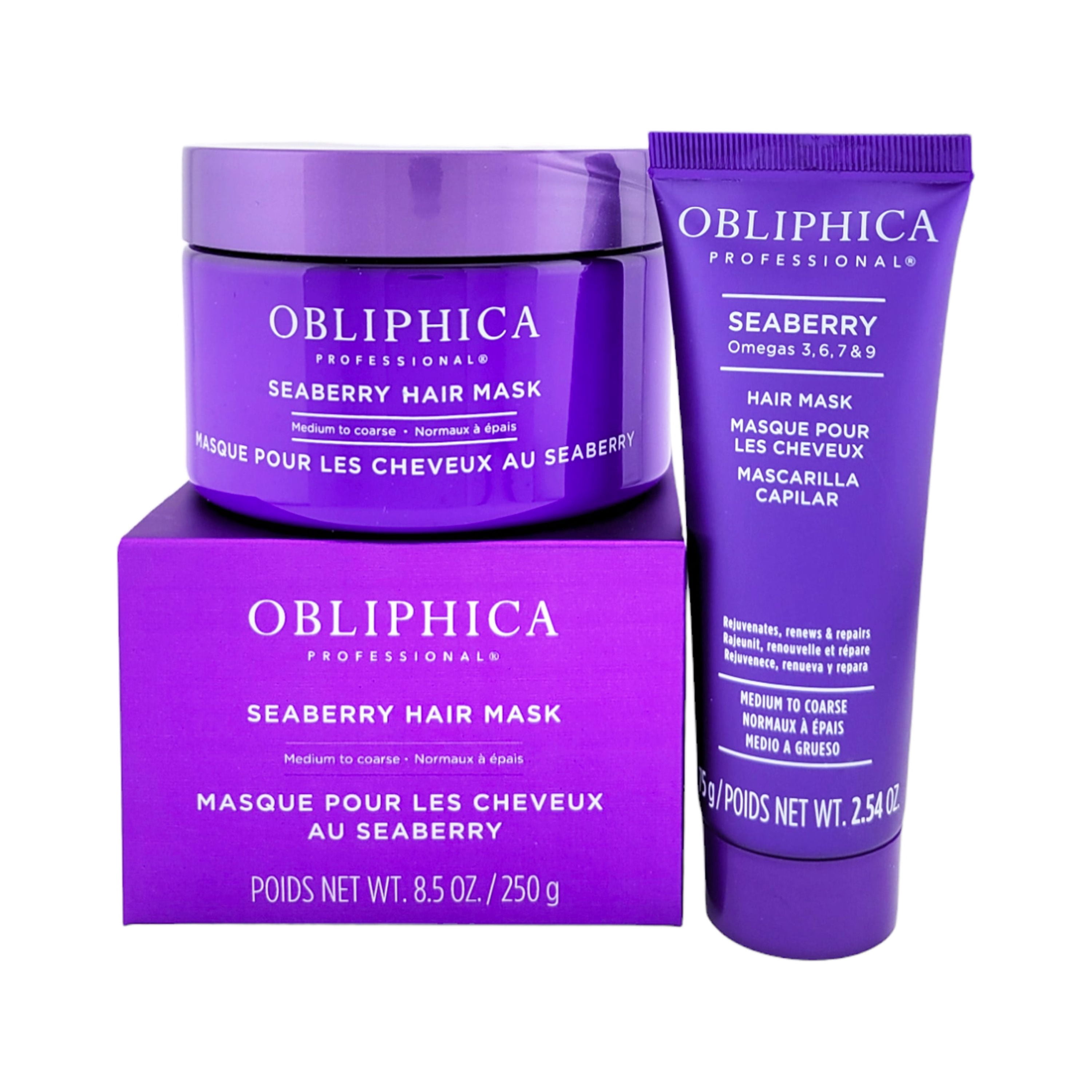 OBLIPHICA Seaberry Hair Mask 8.5oz (WITH FREE) Travel Hair Mask 2.54oz