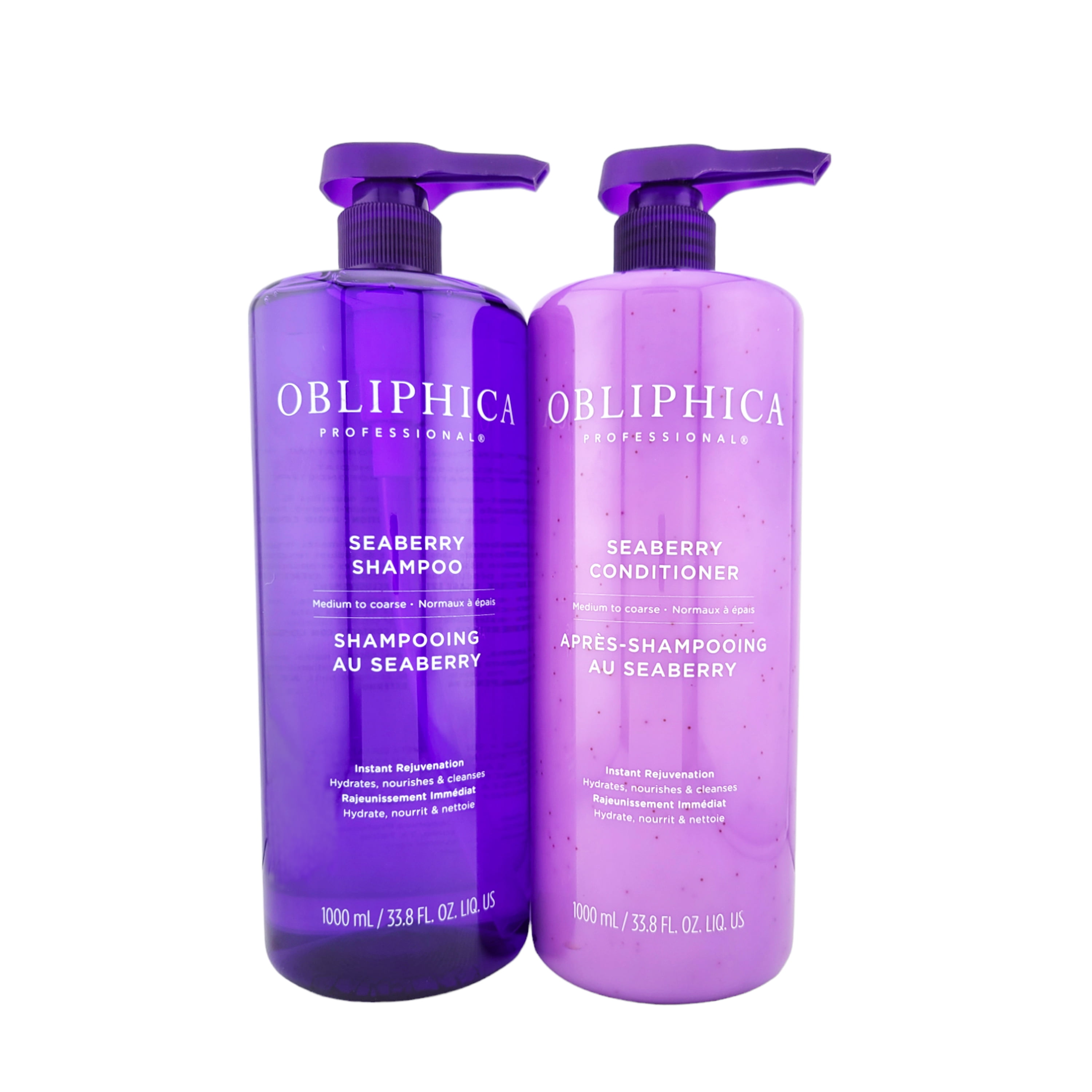 OBLIPHICA Seaberry Shampoo & Conditioner 33.8oz. Duo. Nutrient-Rich Treatment Smoothes & Nourishes Hair & Scalp. Moisturizes to Prevent Further Breakage Encouraging Longer Healthier Hair| Cruelty Free