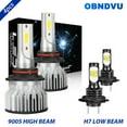 thumbnail image 1 of OBNDVU 9005/HB3 H7 LED Headlight Bulb High Low Beam Conversion Kit 6000K Cool White 4pcs, 1 of 18
