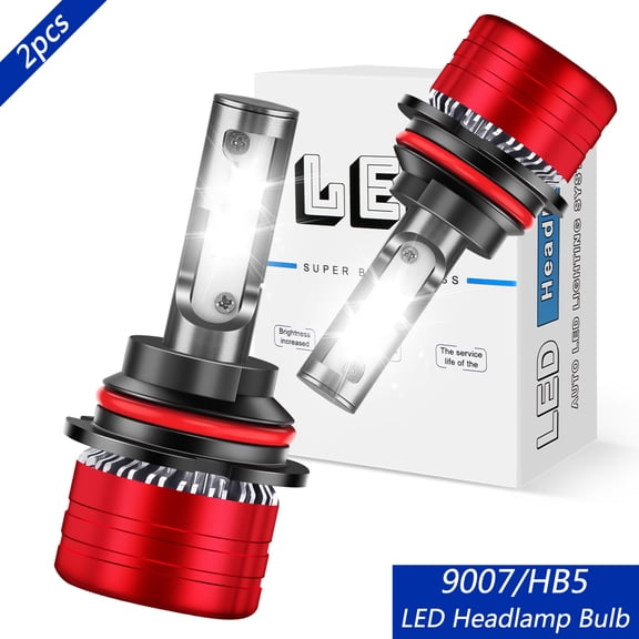 OBNDVU 9007/HB5 LED Headlight Bulb High Low Beam Headlamp Conversion Kit 6000K White 2pcs