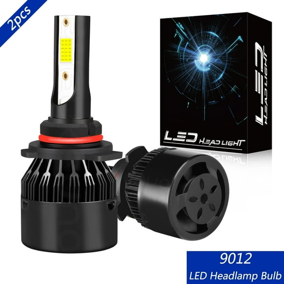 OBNDVU 9012 LED Headlight Bulb High Low Beam 36W 3600LM 6000K White 2pcs