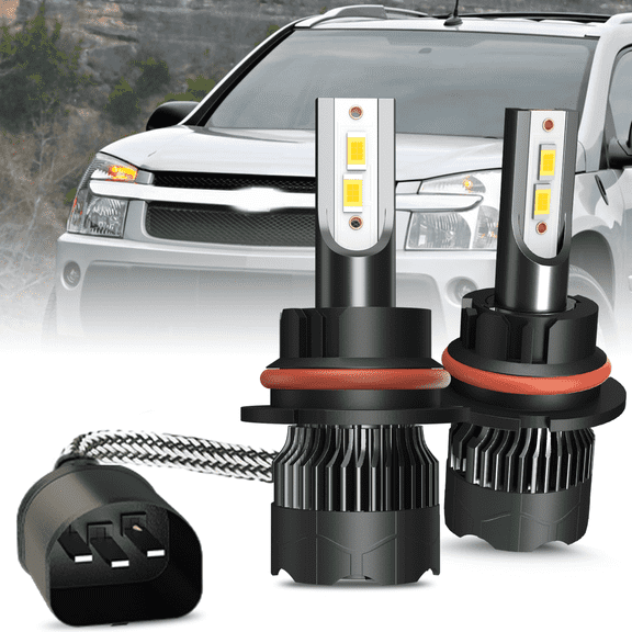 OBNDVU For Chevrolet Equinox 2005 2006 2007 2008 2009 Pair 9007 HB5 LED Headlight White Bulbs