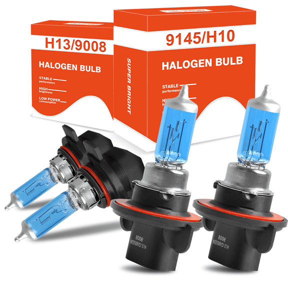 OBNDVU For Dodge Dakota 2005 2006 2007 2008 2009 Headlight H13 Hi-Lo Dual Beam 9145 Fog Light Halogen Bulbs
