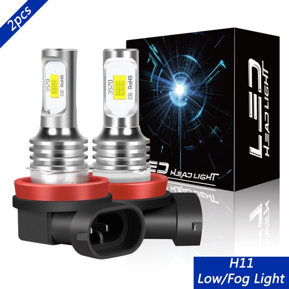 OBNDVU H11 LED Headlight Low Beam/Fog Light Bulb Conversion Kit 2400LM 6000K White Pack of 2