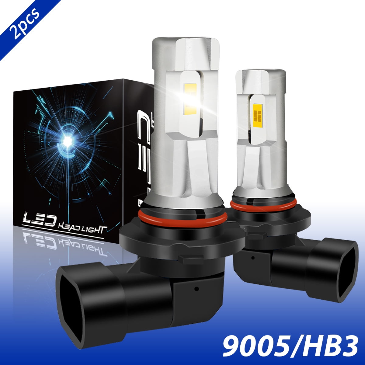 OBNDVU LED Headlight Bulb for 2016-2017 Chrysler 200 Low Beam 6000K White Fanless 2pcs