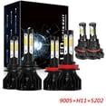thumbnail image 1 of OBNDVU for Chevy Avalanche 2007-2013 LED Headlight 9005 Hi+H11 Lo+5202/H16 Fog Light Bulbs Kit 6pcs, 1 of 13