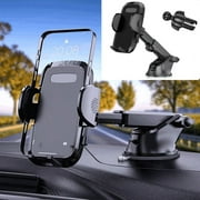 OBOSOE 2 Pack Car Phone Holder Mount 360 Degree Rotation Dashboard Cell Phone Holder for Car Clip Mount Stand Suitable for 52~95mm Width Smartphones (Black)