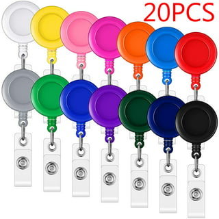Badge Reels with Belt Clip - 6 Pack - Retractable Badge Holders for ID Card  (Assorted Colors, QREEL)