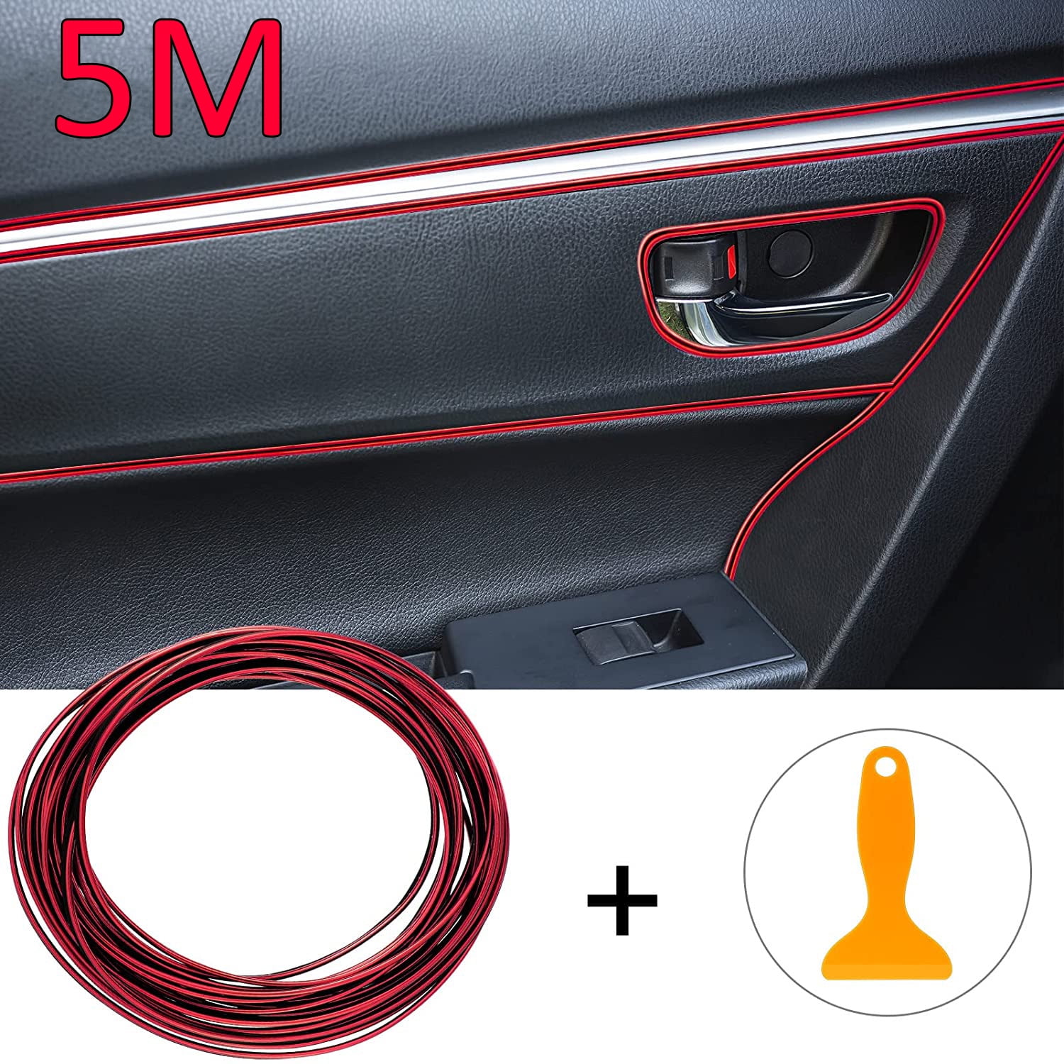 Car Interior Trim Strips - 16.4ft/5M Car Decor Universal Car Gap Fillers  Automobile Molding Line Decorative Accessories DIY Flexible Strip Garnish