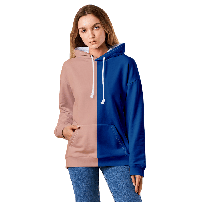 Plush Contrast Hooded Sweater Plush Contrast Hooded Sweater