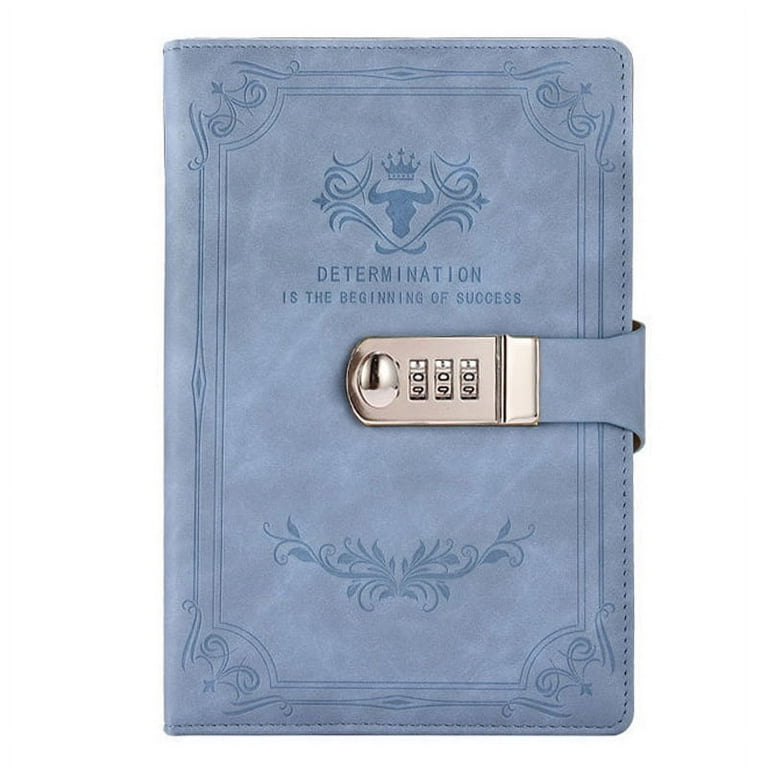 OBOSOE Combination Lock Digital Diary Retro Privacy Combination Leather Lock Notebook Diary