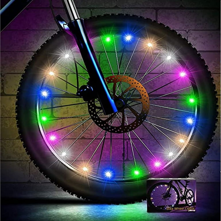 OBOSOE LED Bike Wheel Lights 1 Pack Tire Lights Bike Lights Decorative Accessories And Vibrant Colors Front and Rear Lights For Night Riding
