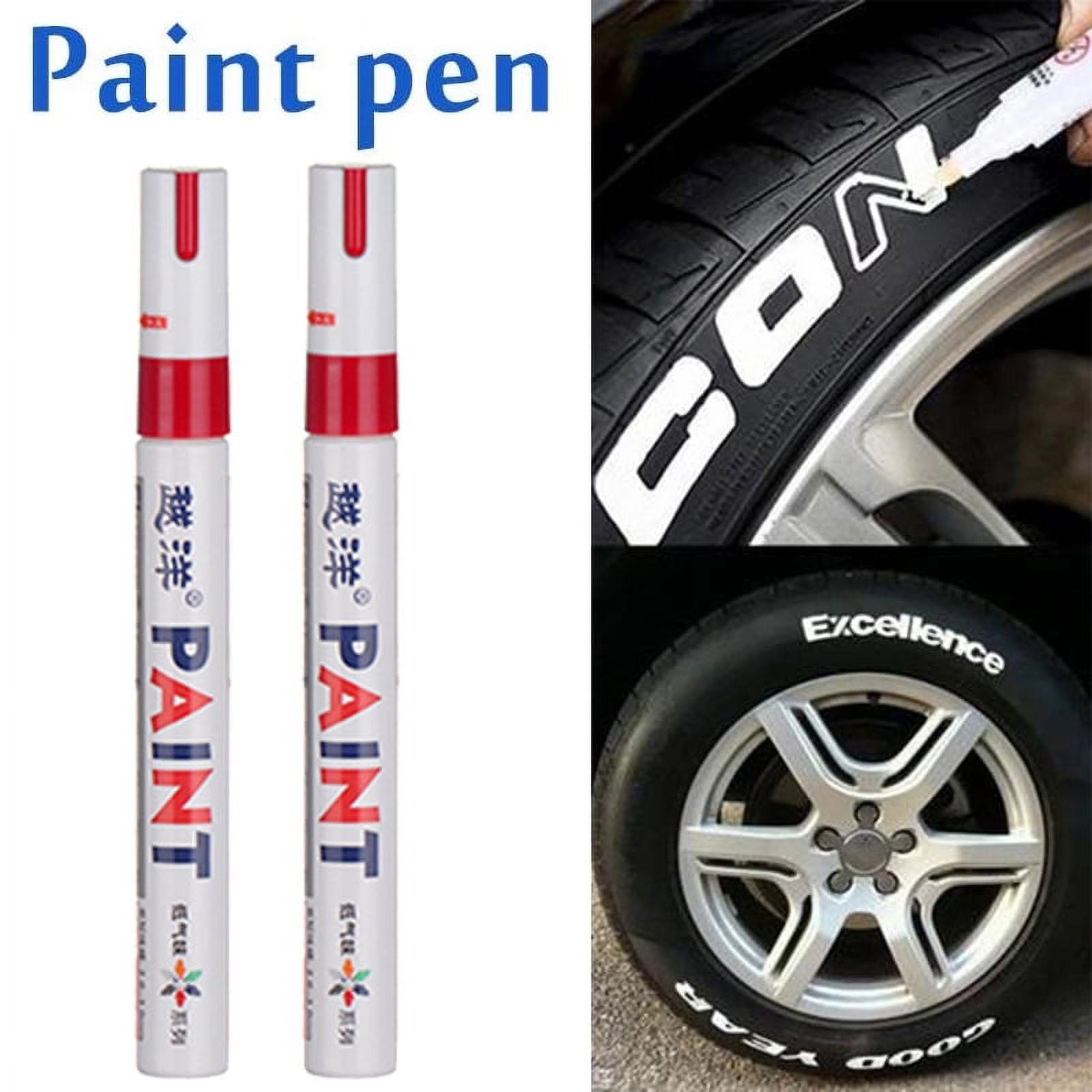 OBOSOE Metal Permanent Markers,Red,2 Count,Auto Tire Paint Waterproof ...