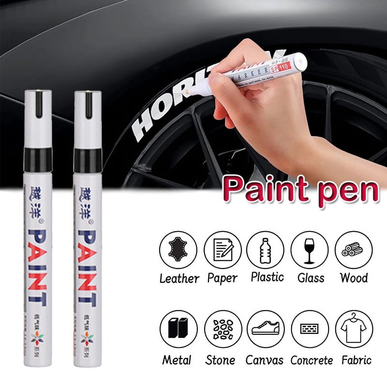 Waterproof Car Tyre Tire Paint Pen 5 Pack Acrylic White Permanent Marker  Water Based Ink White Paint Pens For Tire Glass Black - AliExpress