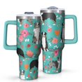 thumbnail image 1 of OBREWU Australian Shepherd Dog and Flower Tumbler with Handle and Lid,Australian Shepherd Dog and Flower 40oz Double Wall Vacuum Insulated Tumbler,Cups Gift for Women and Men, 1 of 7