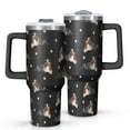 thumbnail image 1 of OBREWU Australian Shepherd Dog and Footprints Tumbler with Handle and Lid,Australian Shepherd Dog and Footprints 40oz Double Wall Vacuum Insulated Tumbler,Cups Gift for Women and Men, 1 of 7