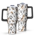 thumbnail image 1 of OBREWU Beagle Dog and Footprints Tumbler with Handle and Lid,Beagle Dog and Footprints 40oz Double Wall Vacuum Insulated Tumbler,Cups Gift for Women and Men, 1 of 7
