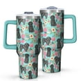 thumbnail image 1 of OBREWU Bichon Dog Blue Florals Tumbler with Handle and Lid,Bichon Dog Blue Florals 40oz Double Wall Vacuum Insulated Tumbler,Cups Gift for Women and Men, 1 of 7