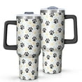 thumbnail image 1 of OBREWU Black Dog Puppy Paw Tumbler with Handle and Lid,Black Dog Puppy Paw 40oz Double Wall Vacuum Insulated Tumbler,Cups Gift for Women and Men, 1 of 7