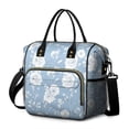 thumbnail image 1 of OBREWU Blue Pioneer Flower Women's Insulated Leakproof Large Lunch Bag, Oxford Cloth, 1 of 7