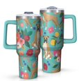 thumbnail image 1 of OBREWU BoxerDog and Floral Tumbler with Handle and Lid,BoxerDog and Floral 40oz Double Wall Vacuum Insulated Tumbler,Cups Gift for Women and Men, 1 of 7